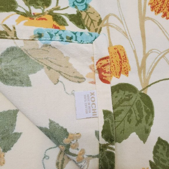 XOCHI Cloth Napkins, set of 4, Floral, Grapes, Cream Green Yellow, Cotton, EUC - Picture 3 of 5